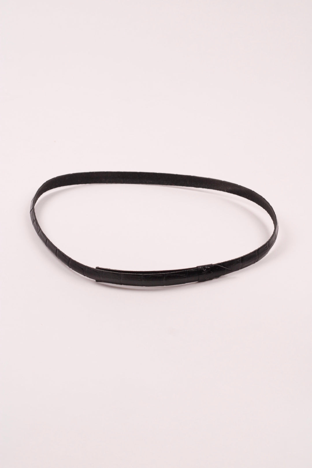 Leather Crocodile Hat Band / Black