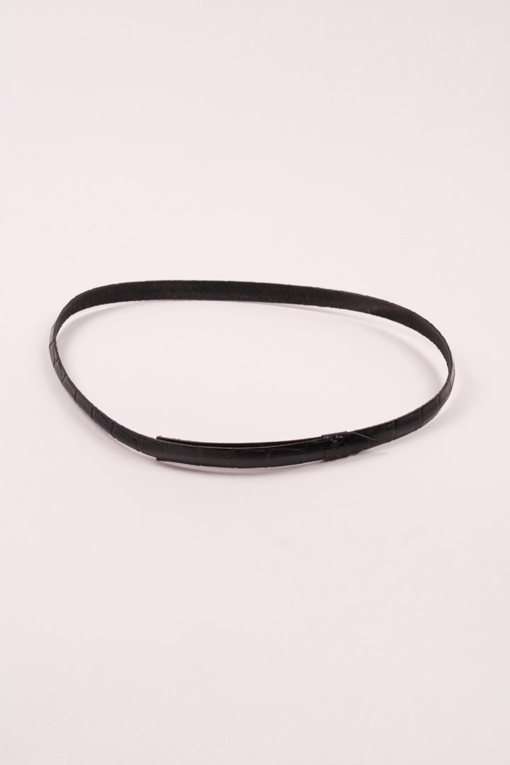 Leather Crocodile Hat Band / Black