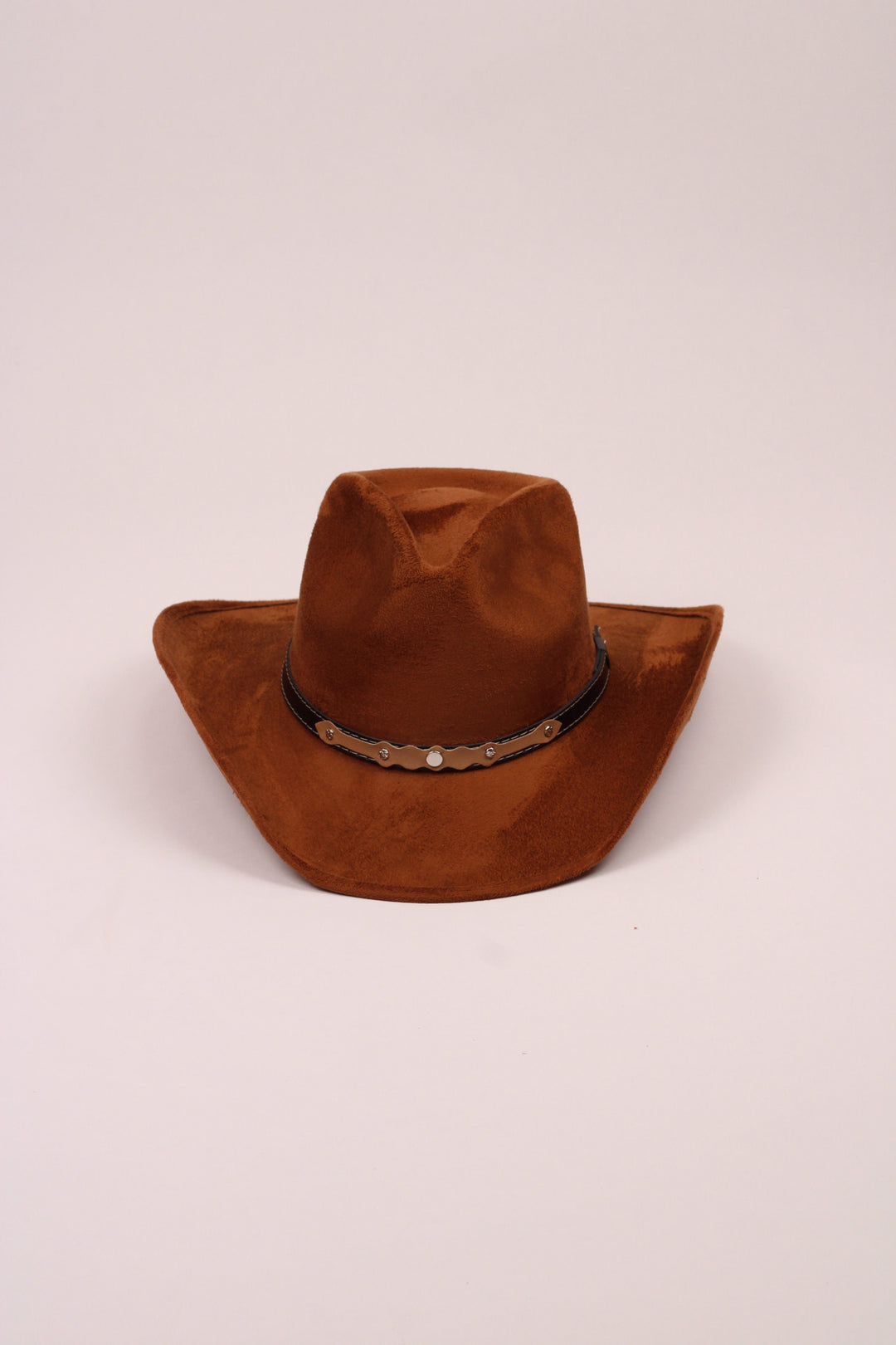 Santa Fe Vegan Suede Cowboy Rancher Hat- Caramel
