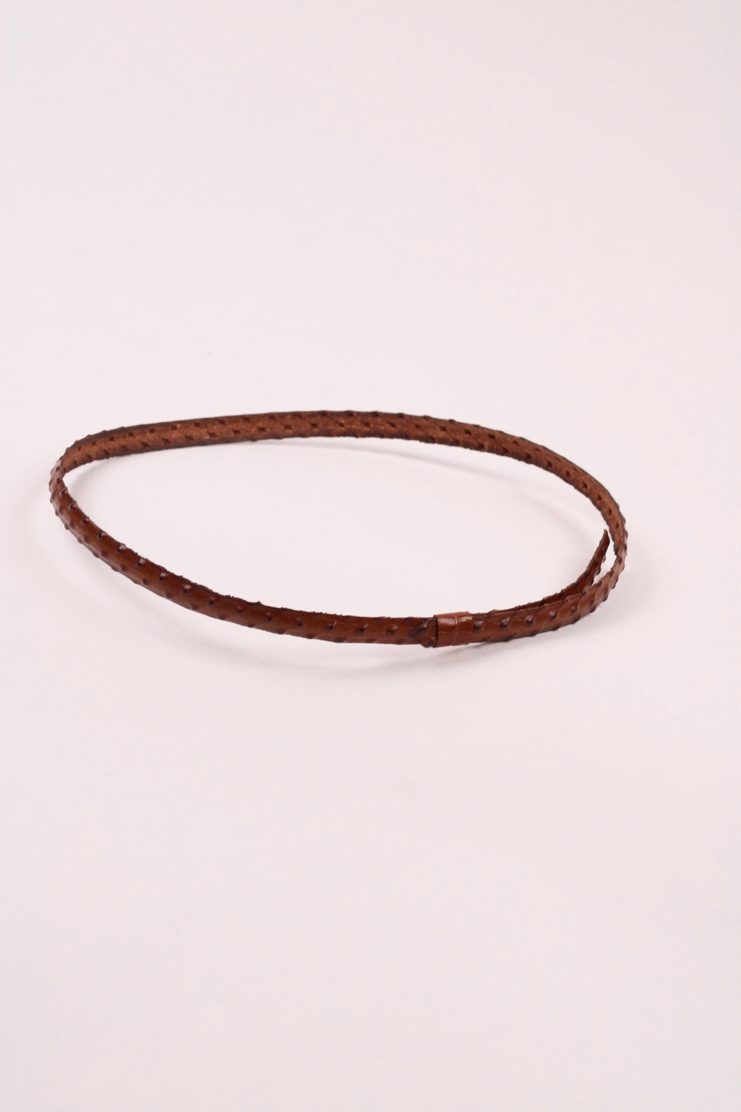 Leather Ostrich Hat Band  / Caramel
