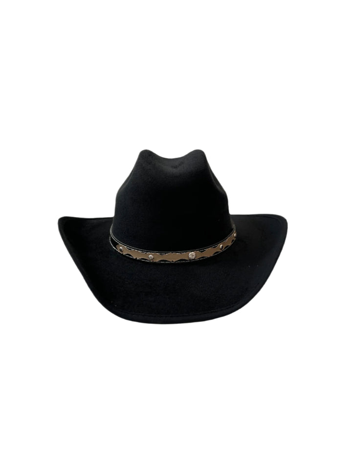 Kids Vegan Suede Austin Hat - Black