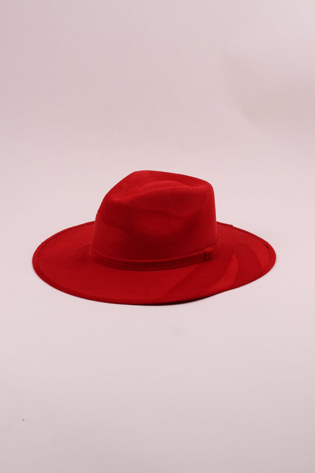 Vegan Suede Rancher Hat - Lipstick Red