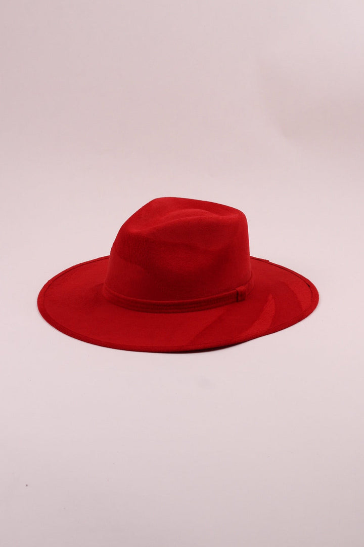 Vegan Suede Rancher Hat - Lipstick Red