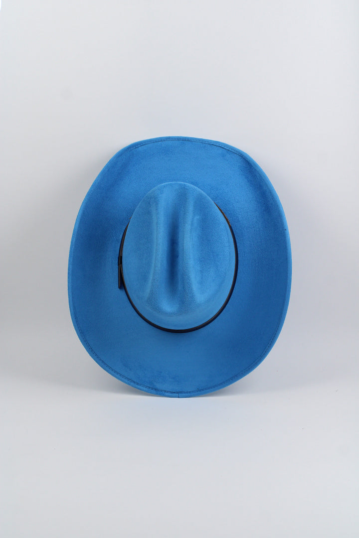 Texana Vegan Suede Cowboy Hat - Aqua