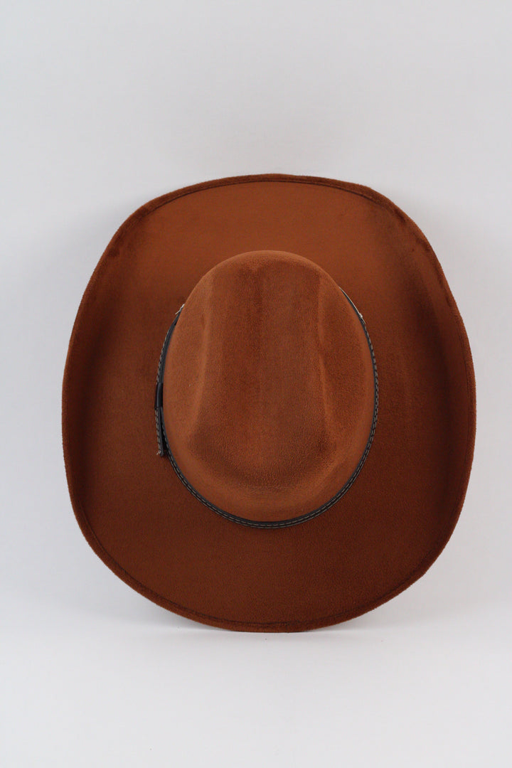 Austin Vegan Suede Cowboy Hat- Caramel