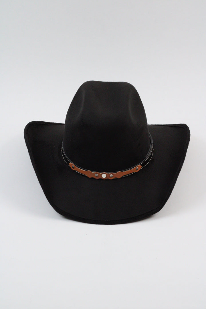 Austin Vegan Suede Cowboy Hat- Black