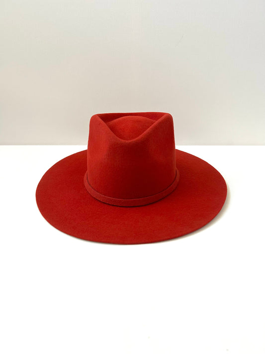 PREORDER Emery Merino Wool Teardrop Rancher Hat - Red