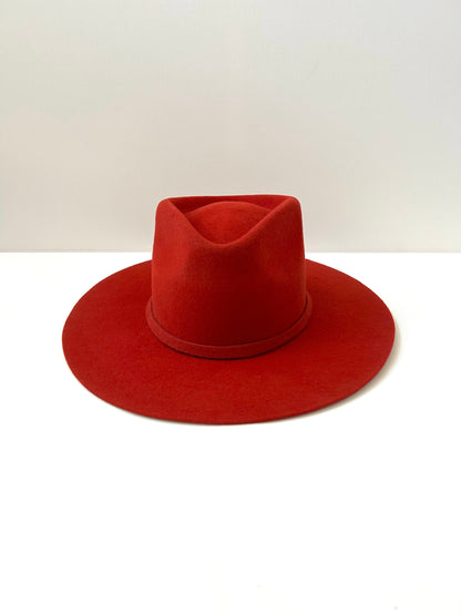 Emery Merino Wool Teardrop Rancher Hat - Red