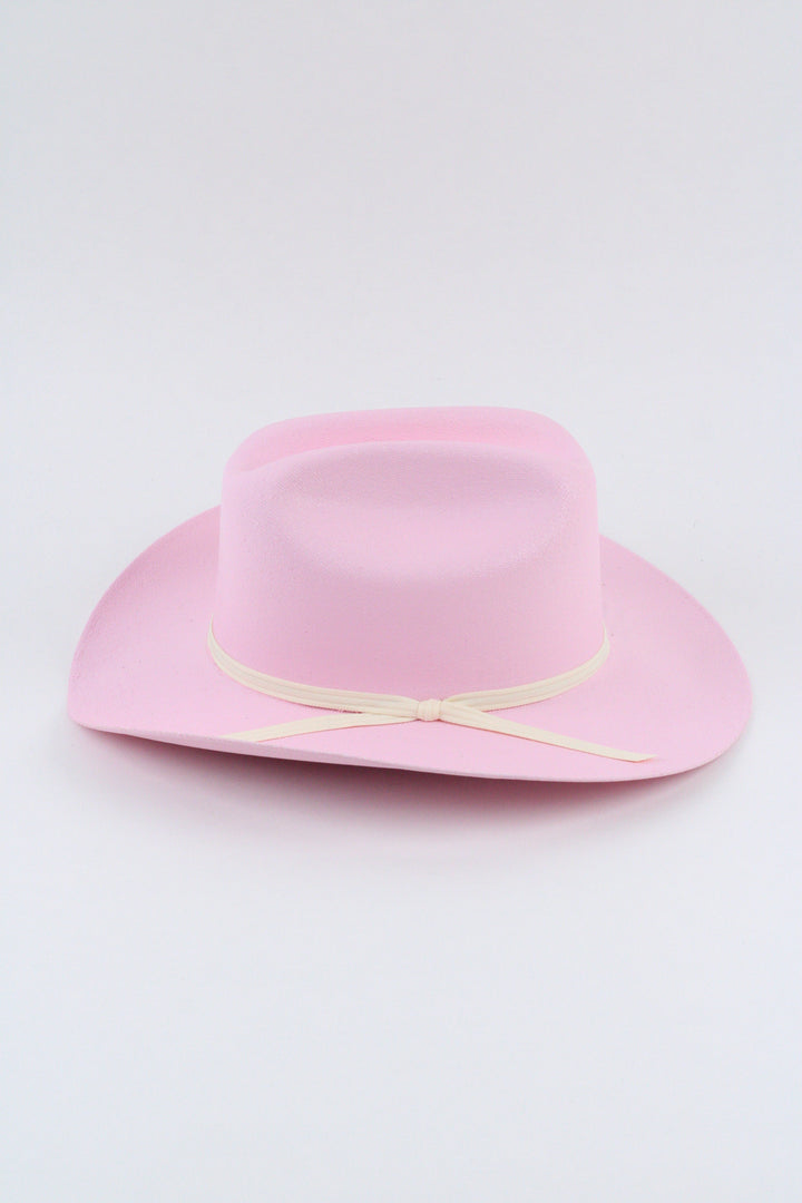 Kids Lonestar Cattlemen Straw Cowboy Hat - Pink