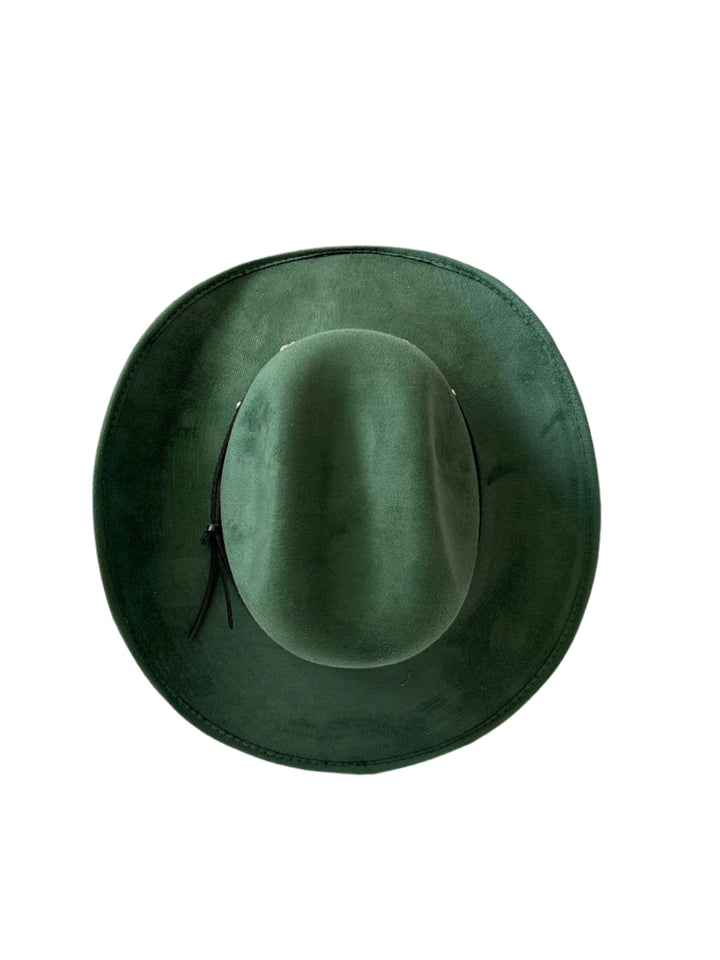 Kids Vegan Suede Austin Hat - Hunter Green
