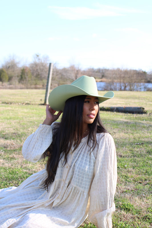 Wren Merino Wool Western Hat - Mint