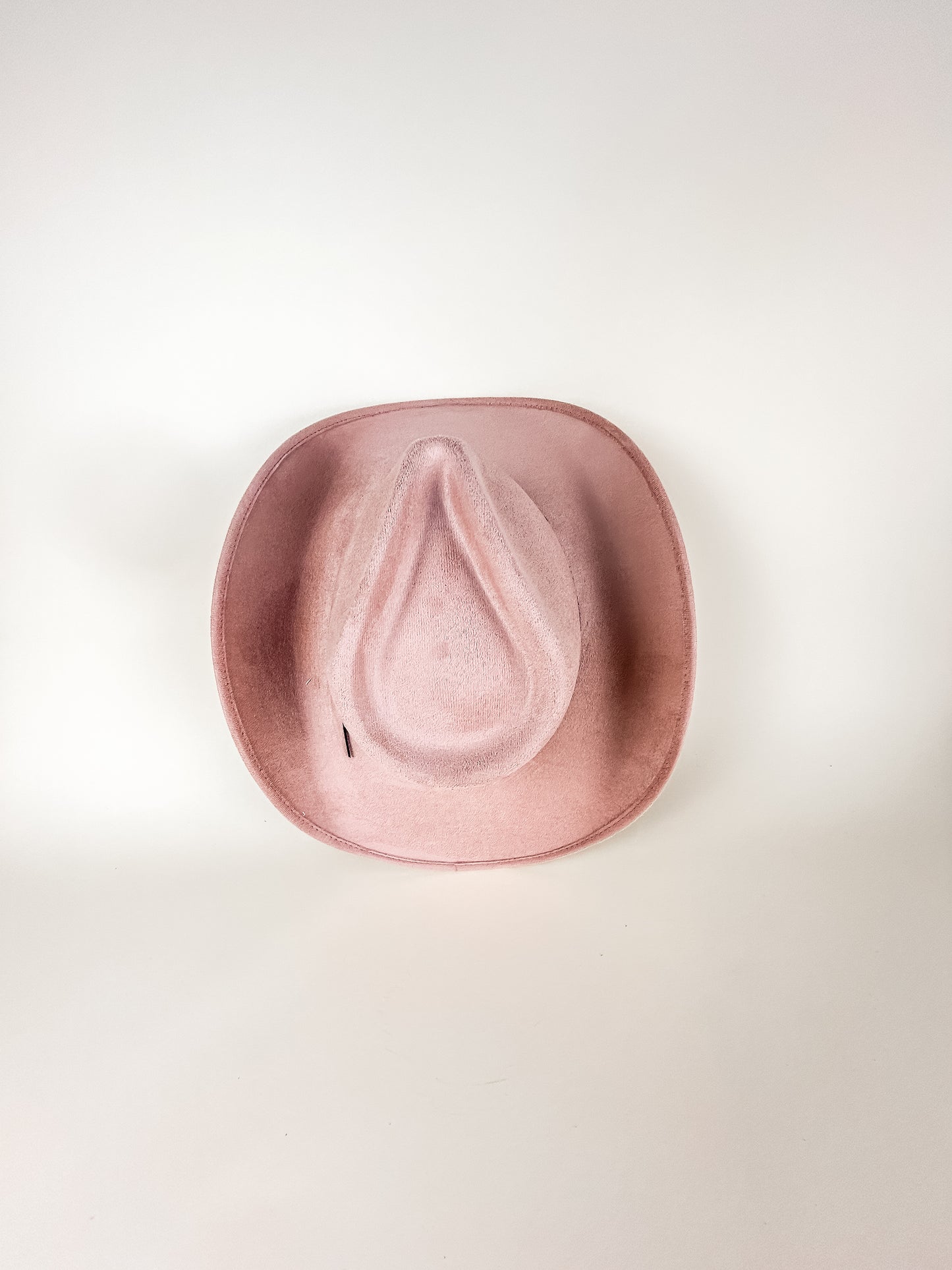 Santa Fe Vegan Suede Cowboy Rancher Hat- Pale Dusty Rose