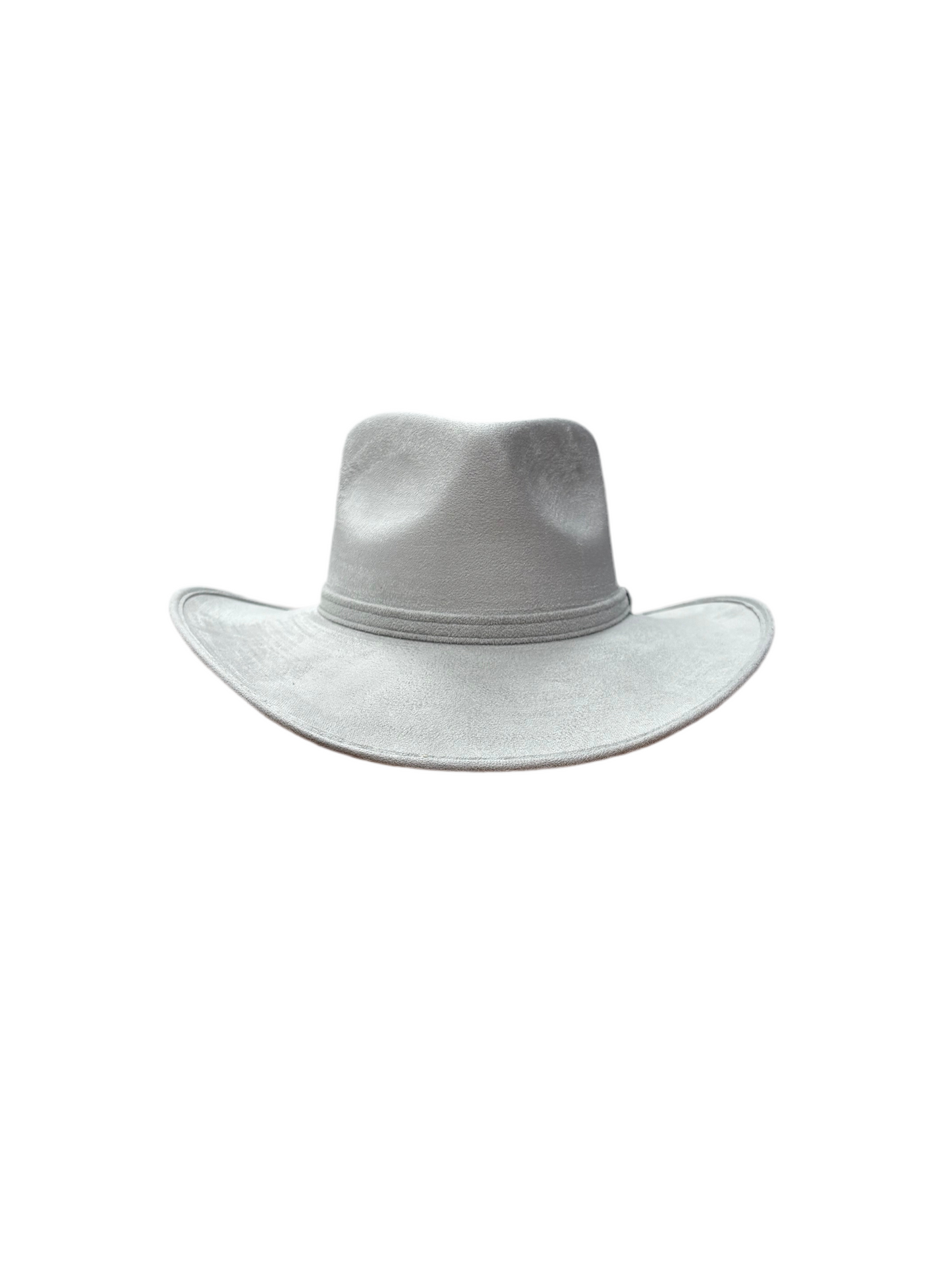 Amarillo Vegan Suede Cowboy Rancher Hat- Light Grey