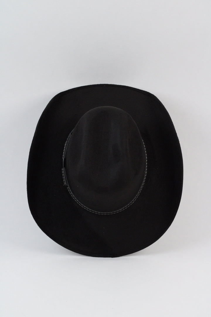 Austin Vegan Suede Cowboy Hat- Black
