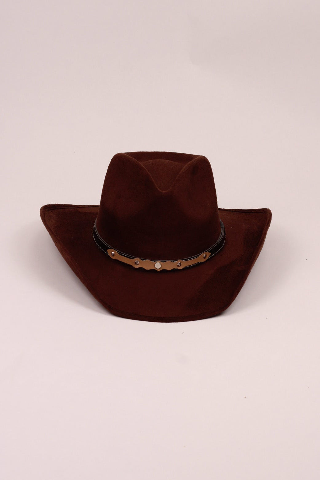 Santa Fe Vegan Suede Cowboy Rancher Hat- Chocolate Brown