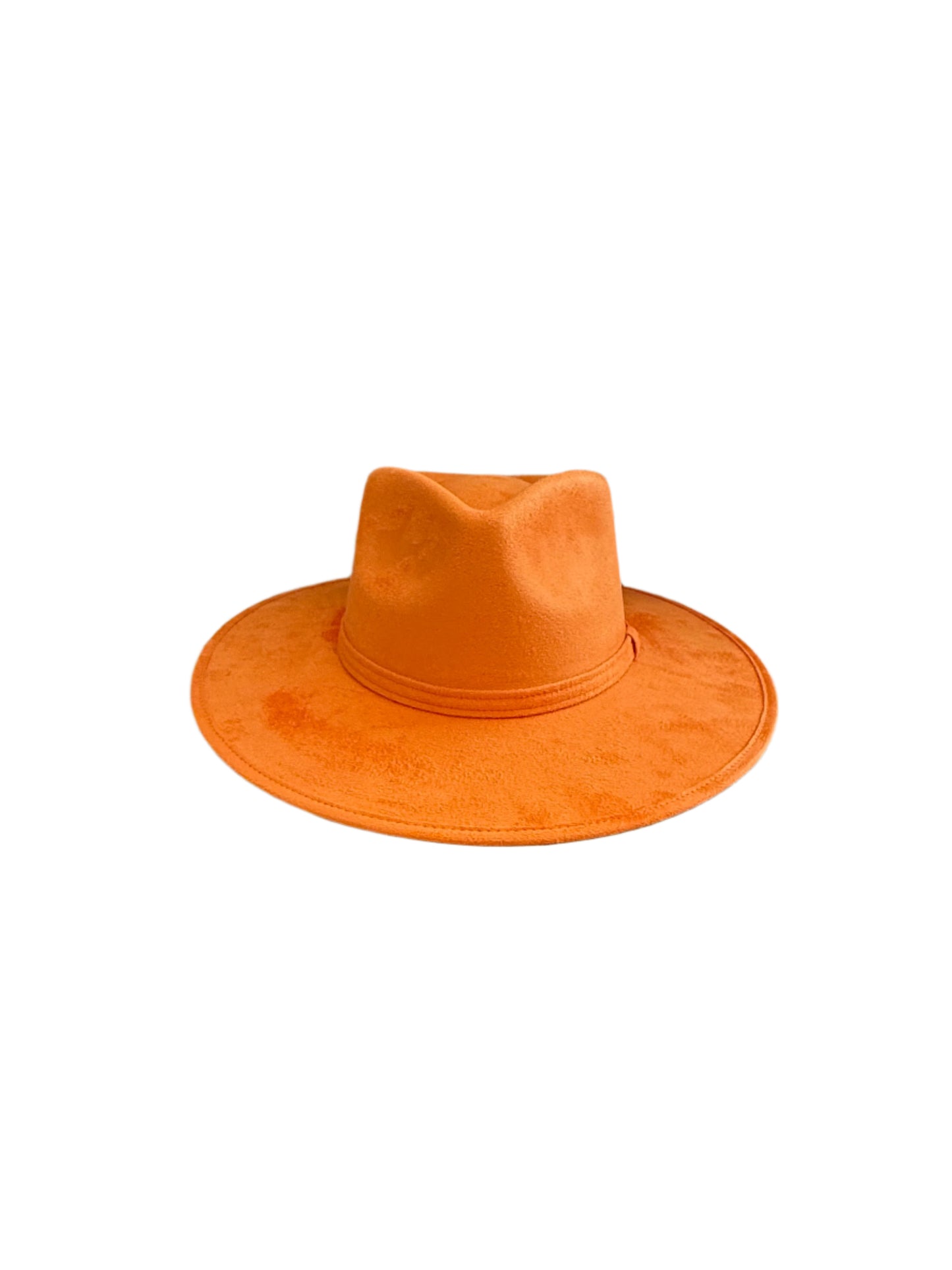 Vegan Suede Teardrop Hat - Bright Orange