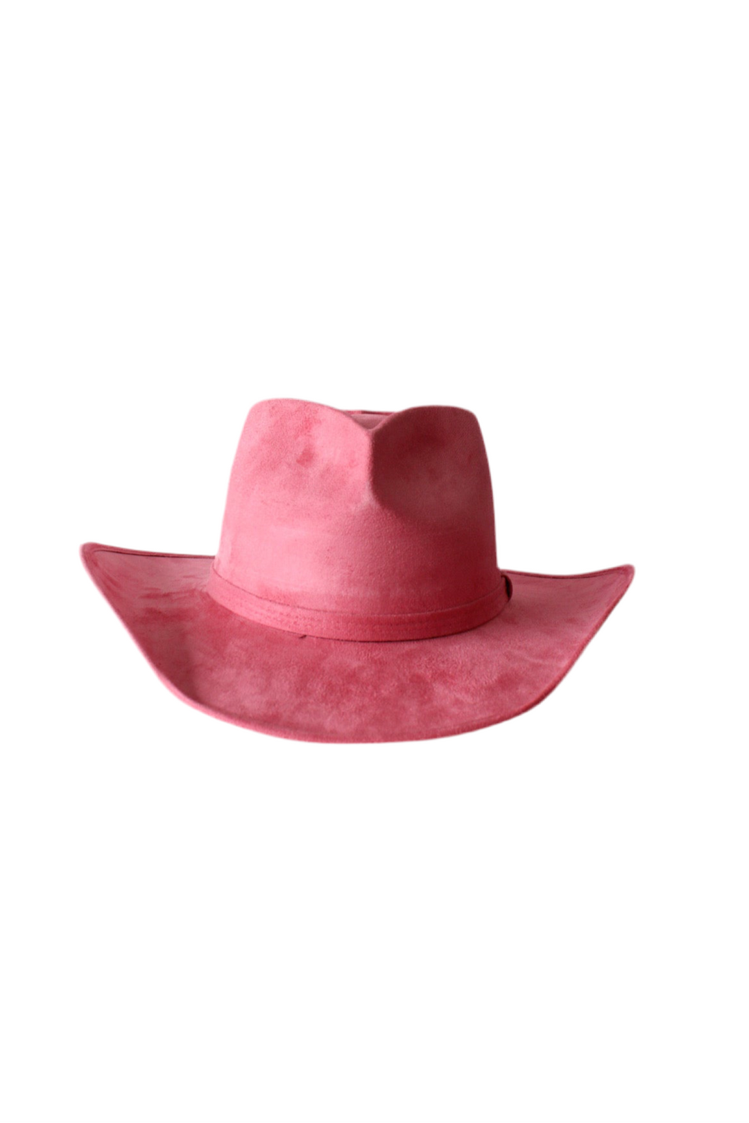 Vegan Suede Heart Shaped Cowboy Hat- Coral