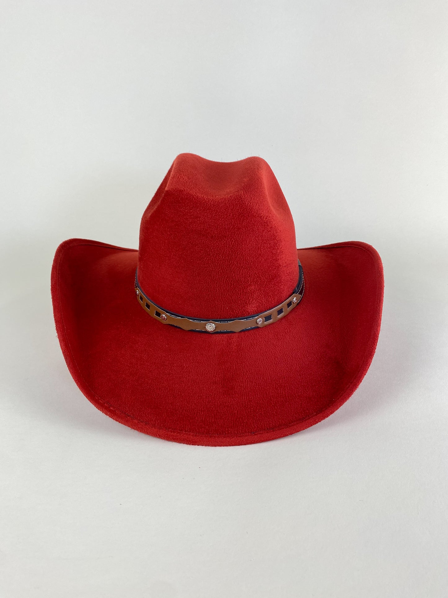 Austin Vegan Suede Cowboy Hat- Lipstick Red