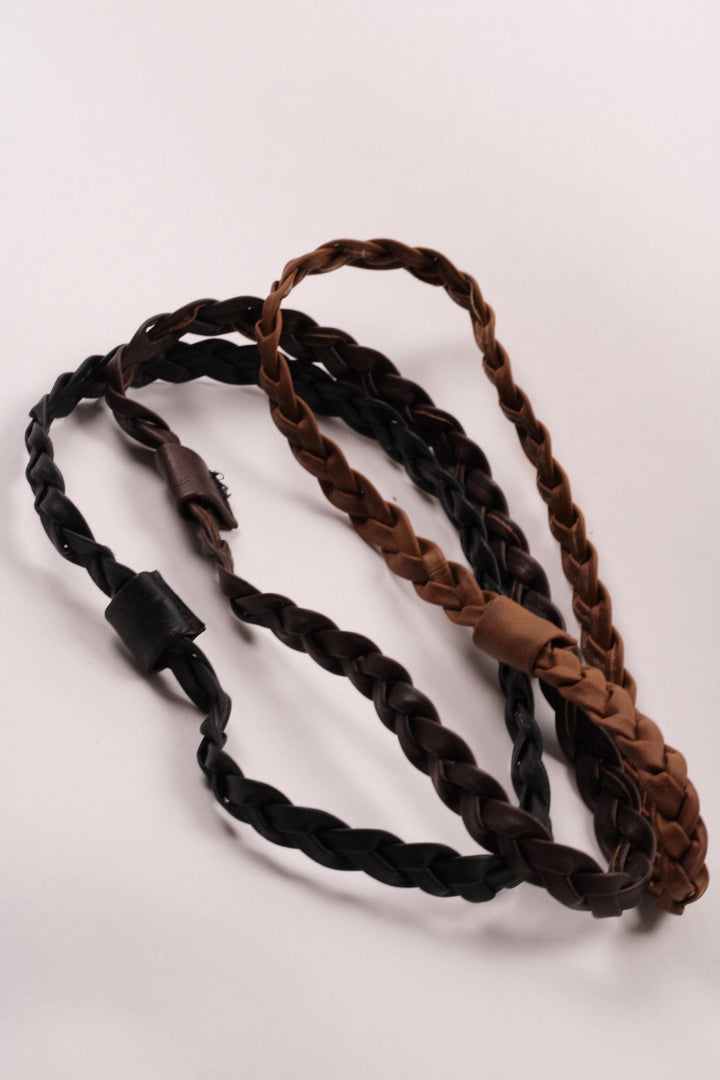 Forged Braided Faux Leather Hat Band