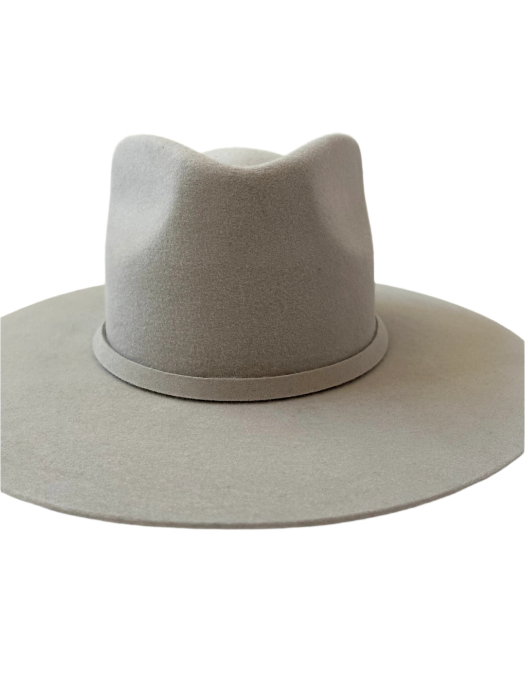 Emery Merino Wool Teardrop Rancher Hat - Light Grey
