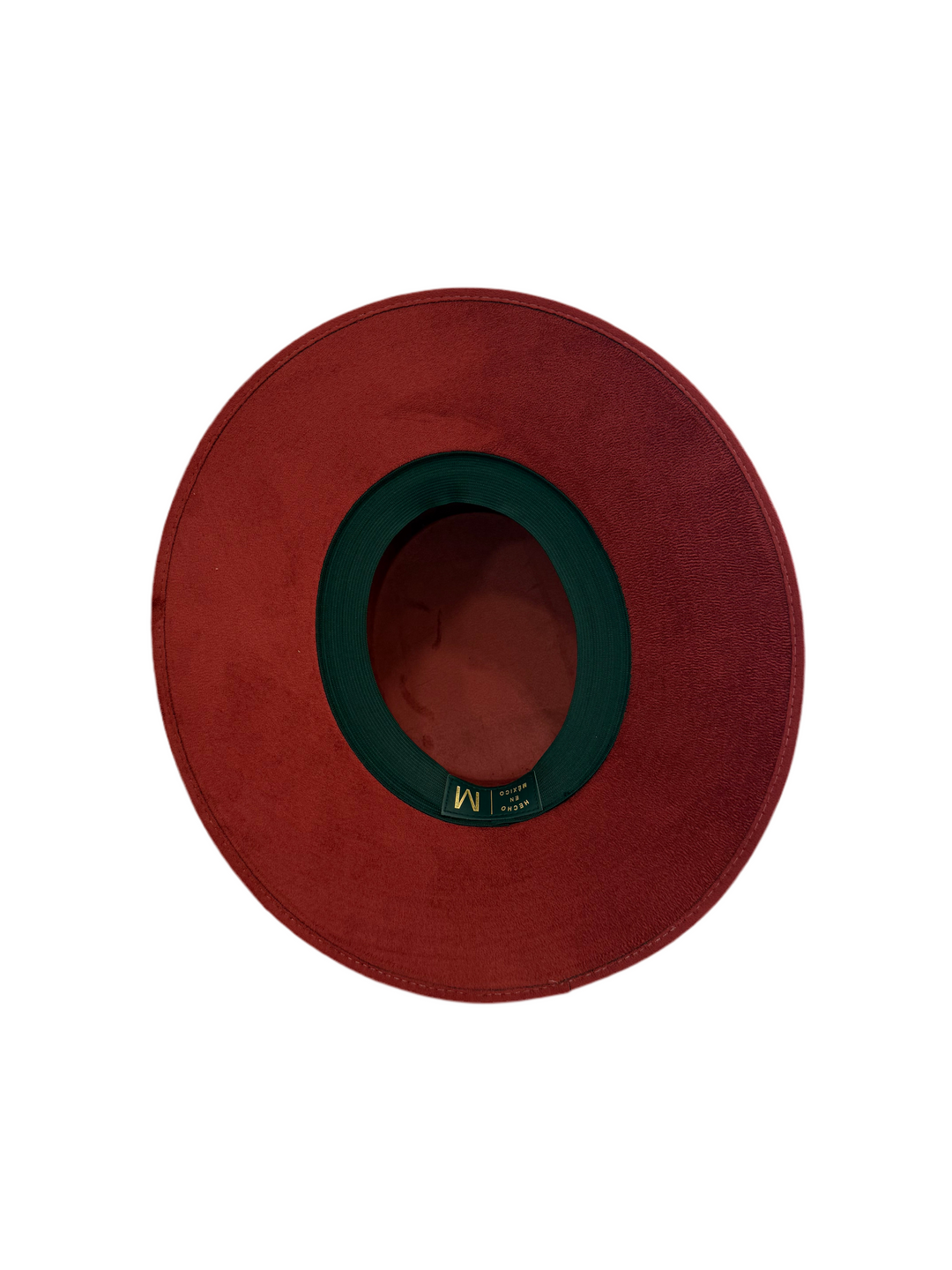 Vegan Suede Flat Top Hat-  Burgundy