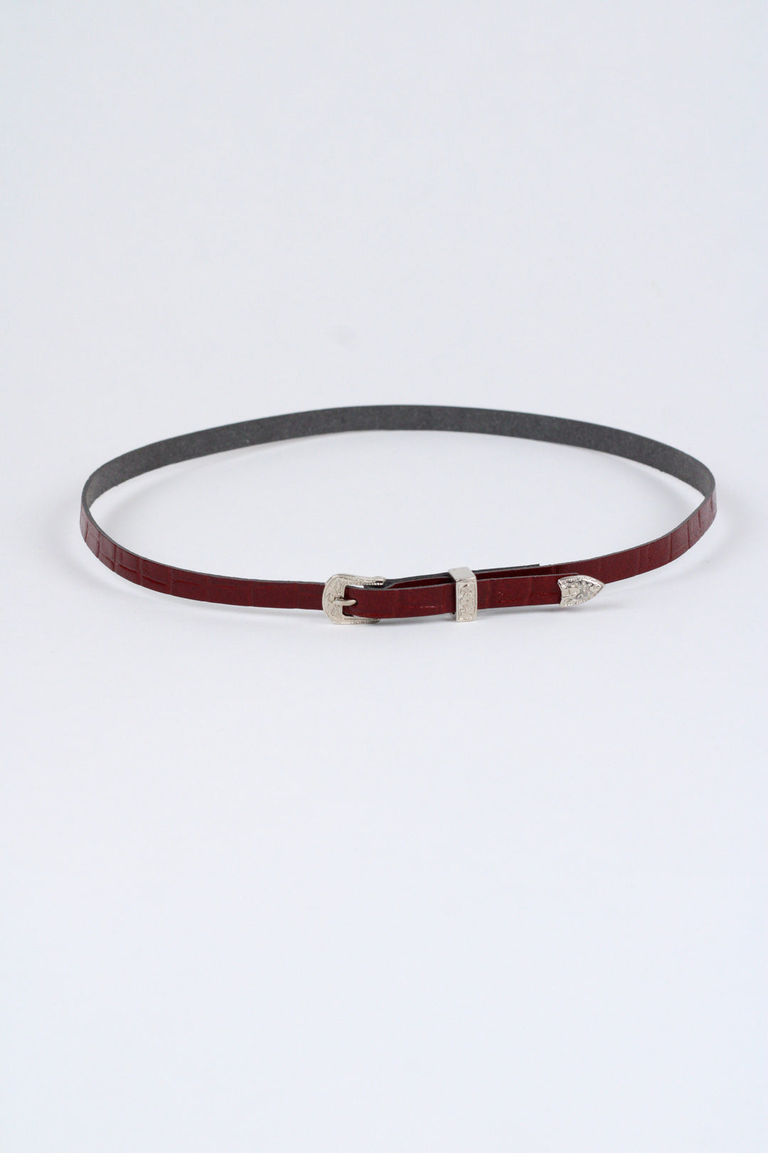 Crocodile Print Leather Hat Band w/ Buckle