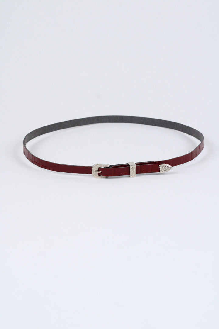 Crocodile Print Leather Hat Band w/ Buckle
