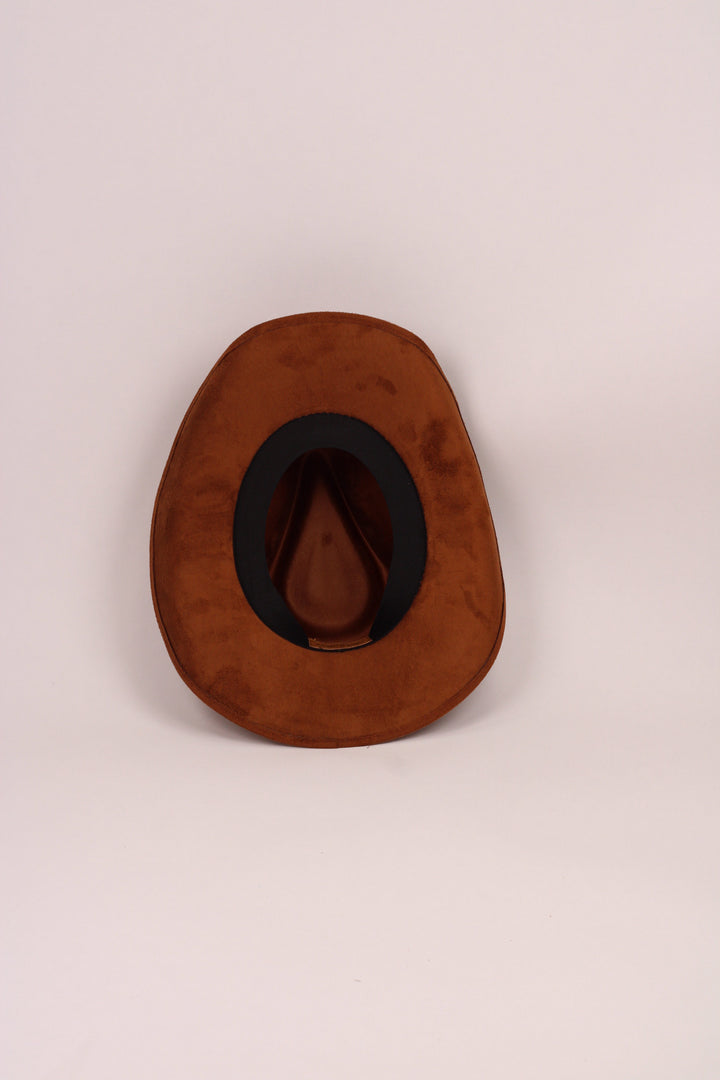 Santa Fe Vegan Suede Cowboy Rancher Hat- Caramel