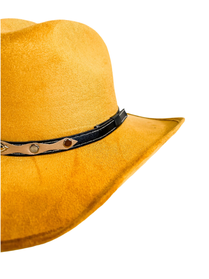 Austin Vegan Suede Cowboy Hat- Mustard Yellow