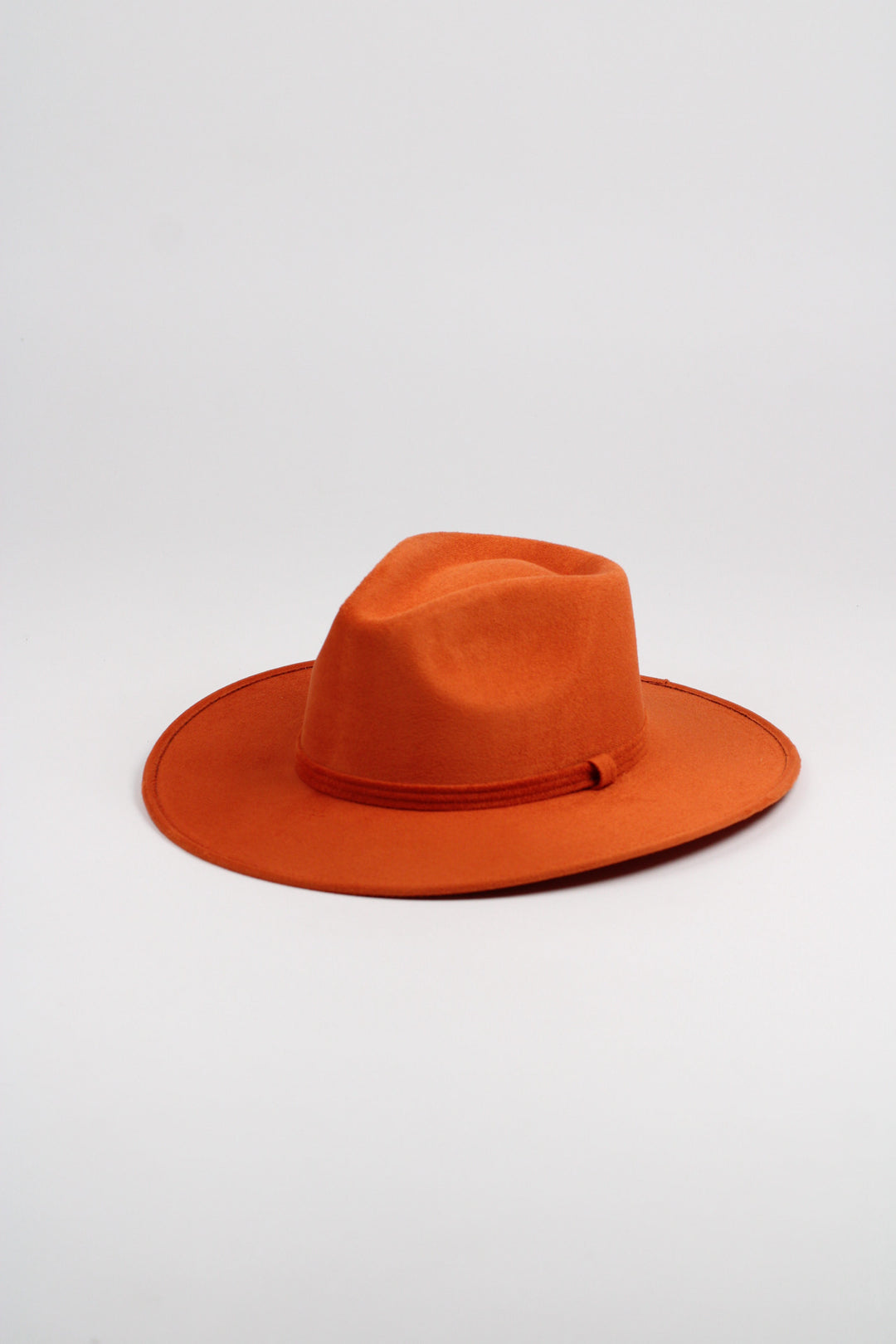 Vegan Suede Rancher Hat - Orange