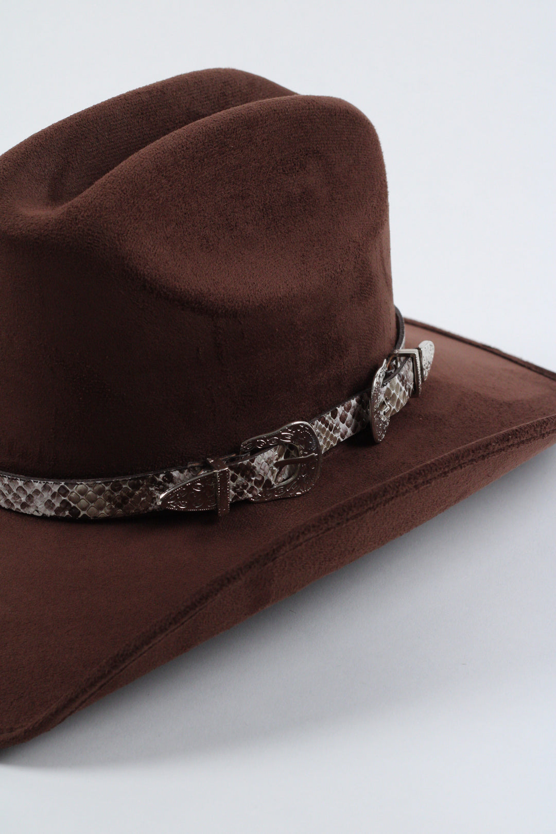 Double Buckle Leather Hat Band