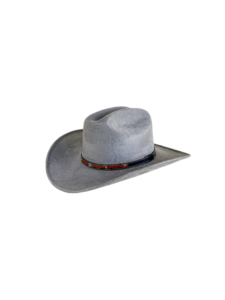 Texana Vegan Suede Cowboy Hat - Grey