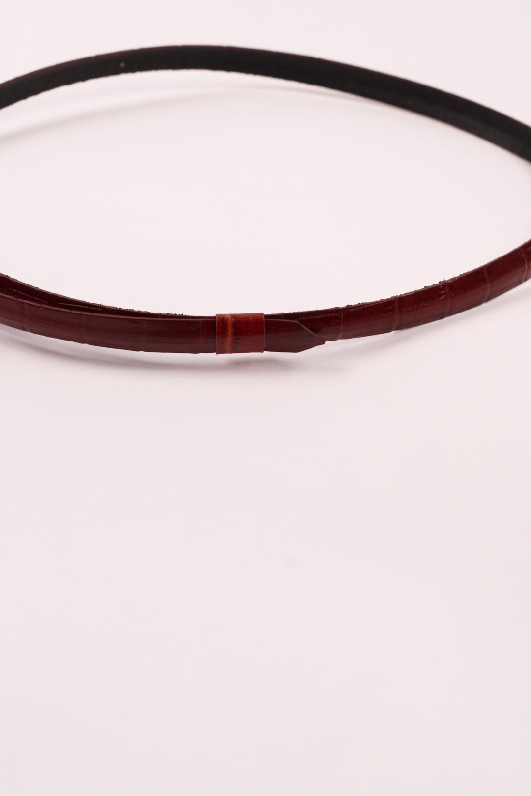 Leather Crocodile Hat Band / Falu Red