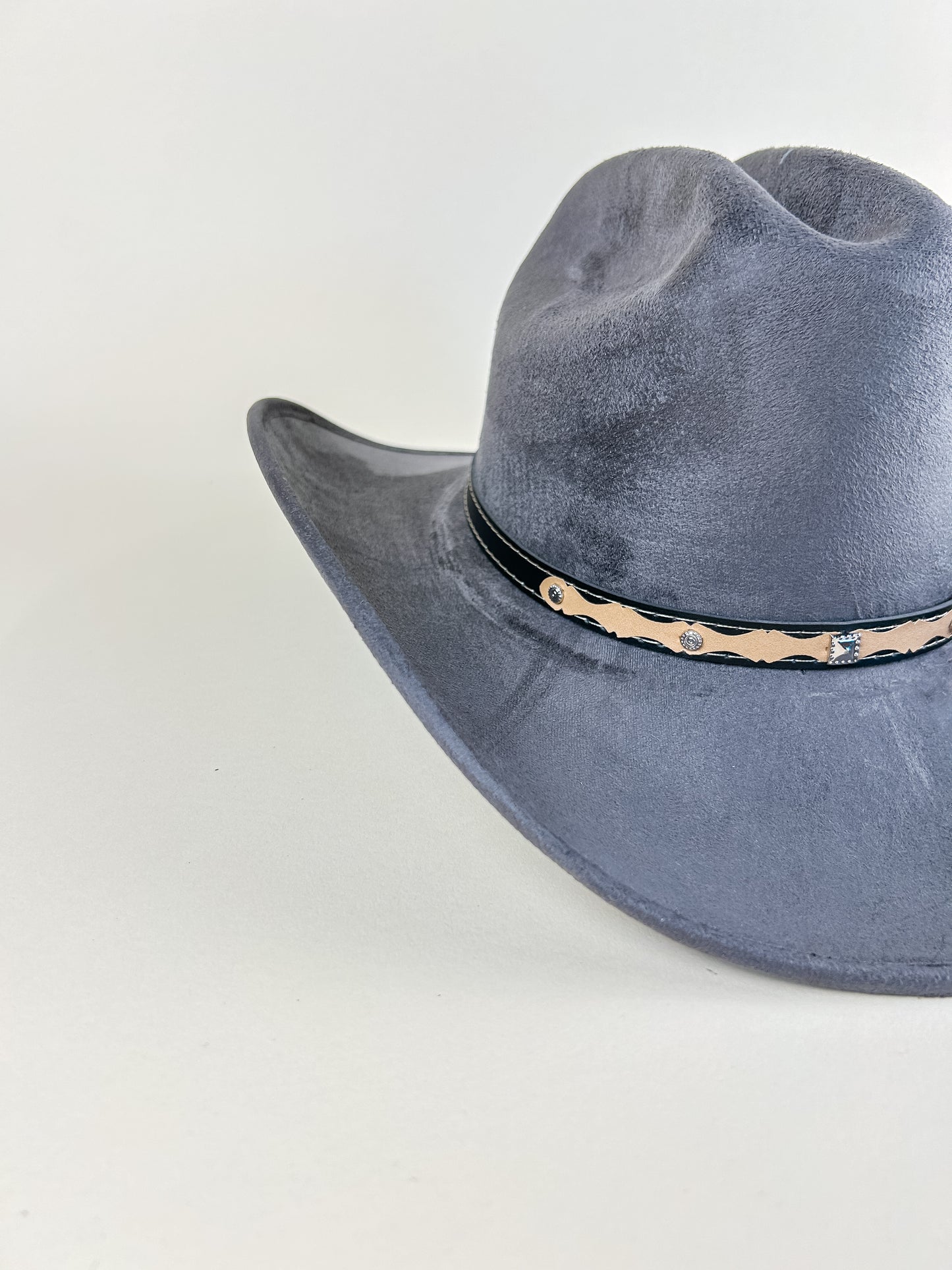 Texana Vegan Suede Cowboy Hat- Charcoal