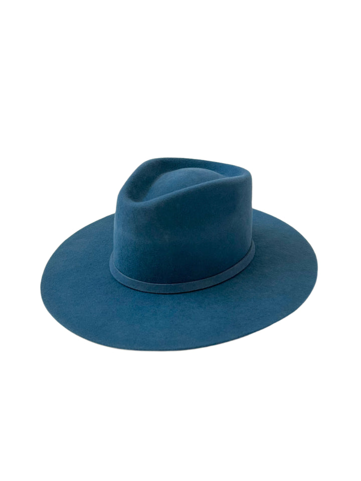 Emery Merino Wool Teardrop Rancher Hat - Peacock Blue