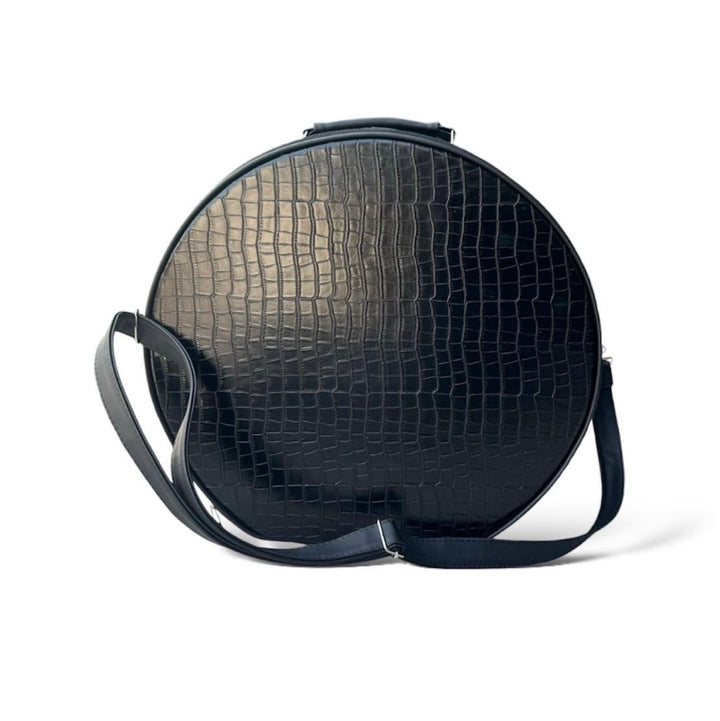 Hat Carrier Tote Bag Textured w Strap - Black