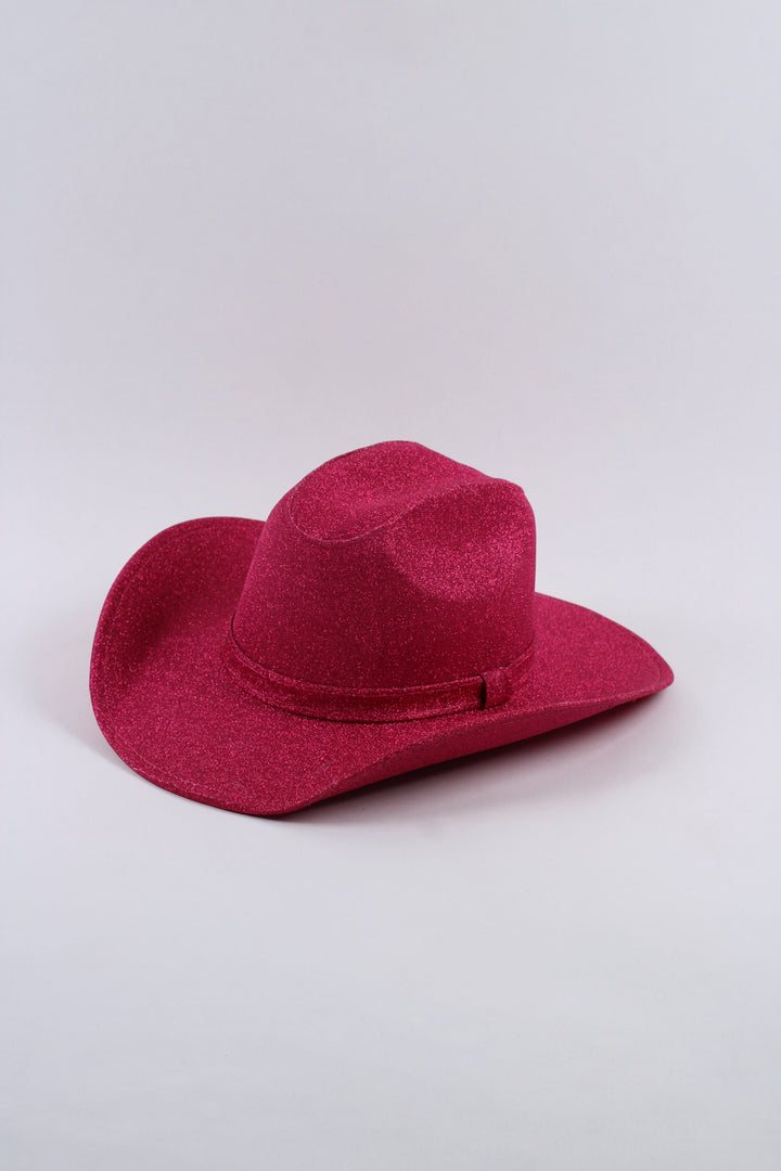 Imperfect Western Cowboy Glitter Hat- Hot Pink