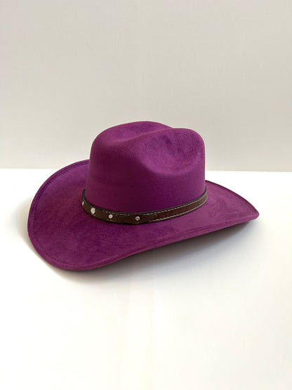 Kids Vegan Suede Austin Hat - Purple