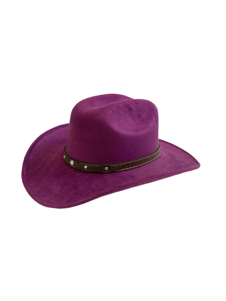 Kids Vegan Suede Austin Hat - Purple