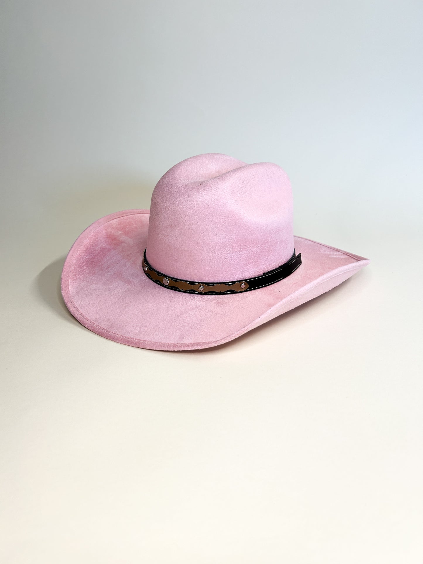 Austin Vegan Suede Cowboy Hat- Blush Pink