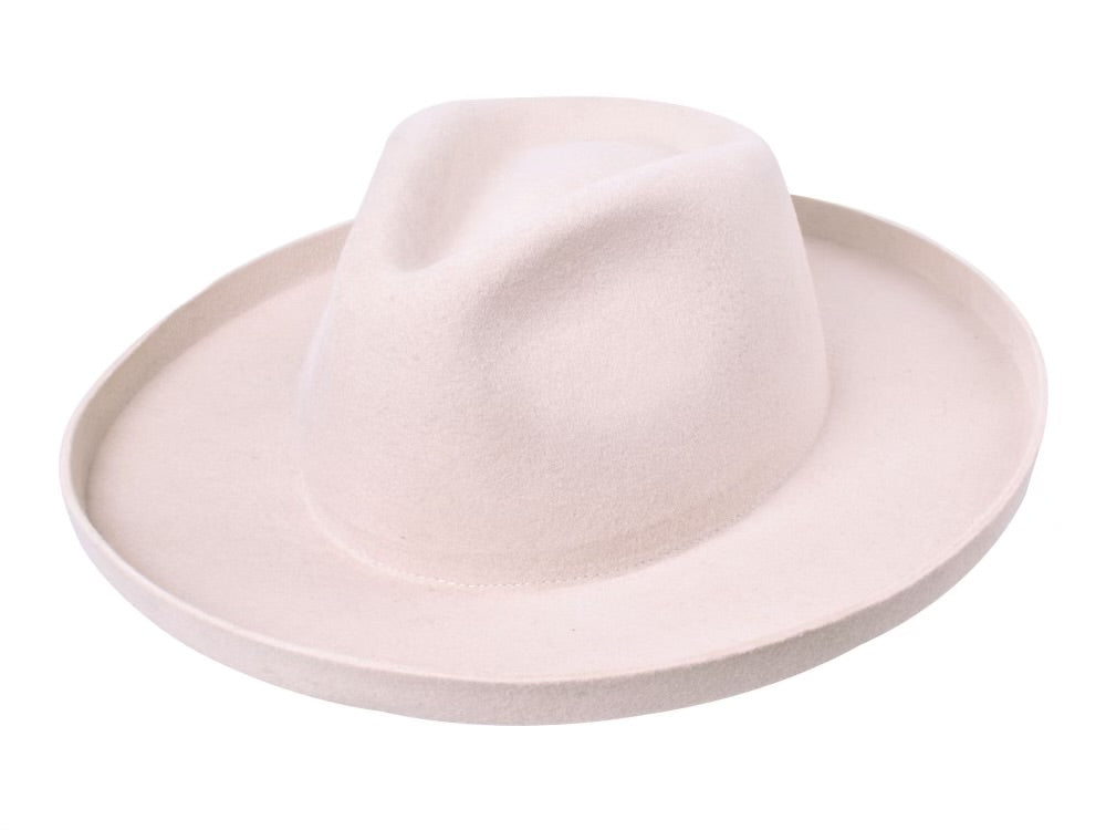 The Harper Pencil Brim Wool Felt Hat - Ivory