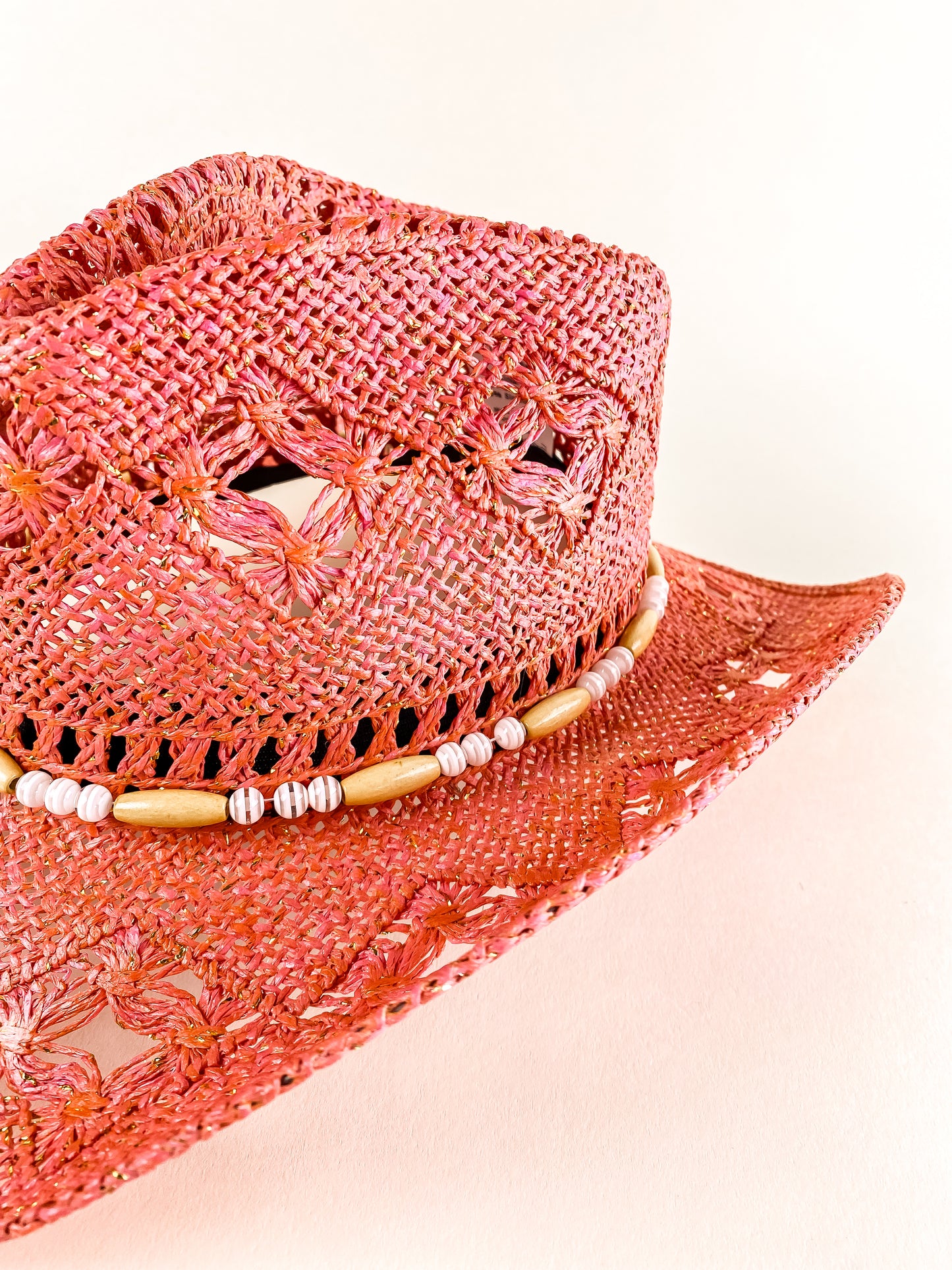 Bayside Rancher Raffia Hat - Coral