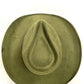Santa Fe Vegan Suede Cowboy Rancher Hat- Olive Green