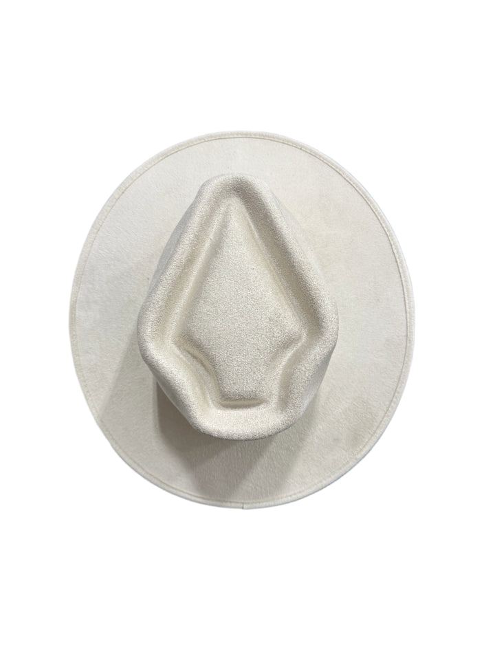 Vegan Suede Arrow Crown Hat- Ivory
