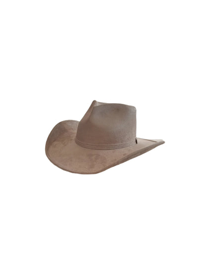 Vegan Suede Heart Shaped Cowboy Hat- Sand