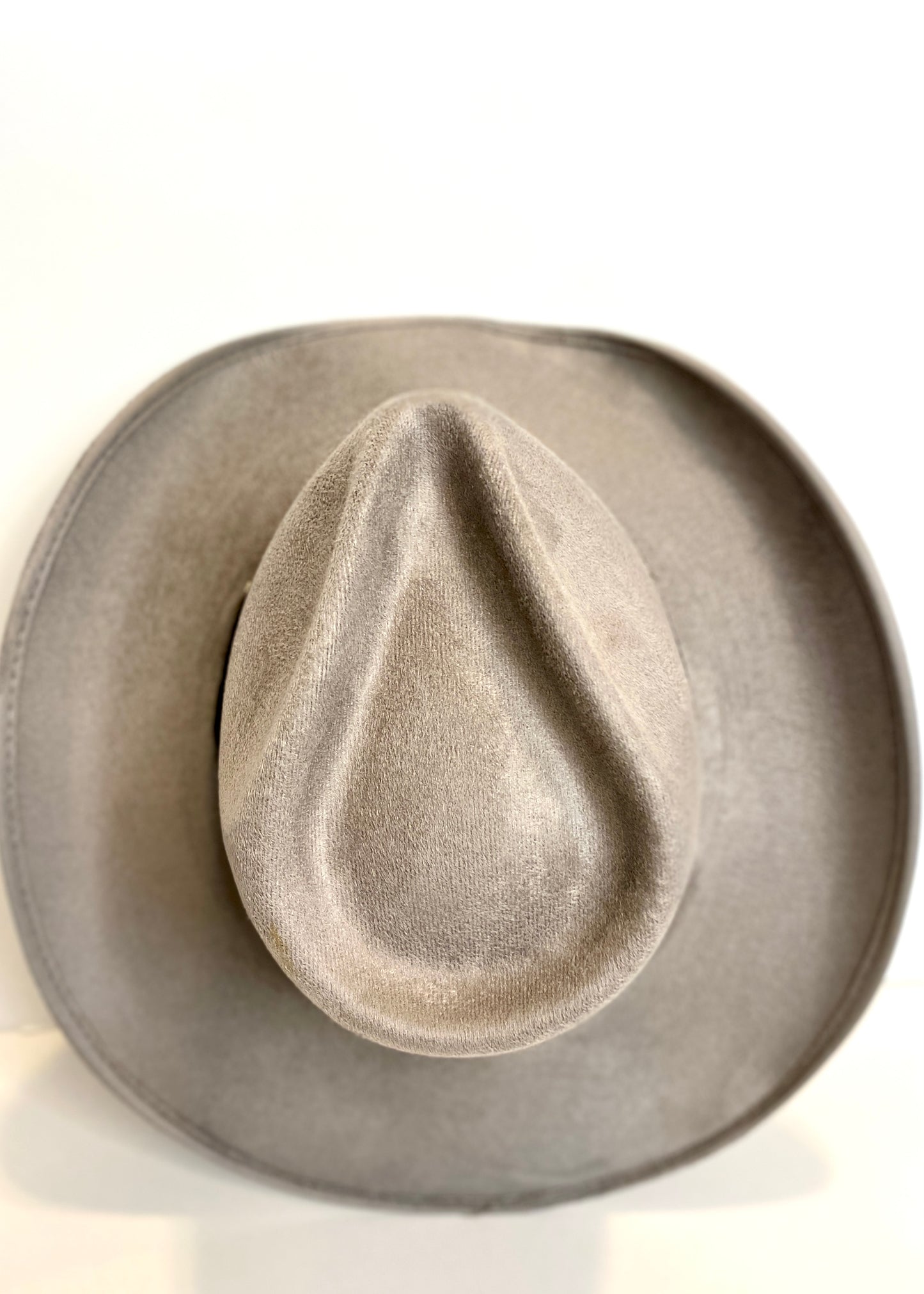 Santa Fe Vegan Suede Cowboy Rancher Hat- Light Grey