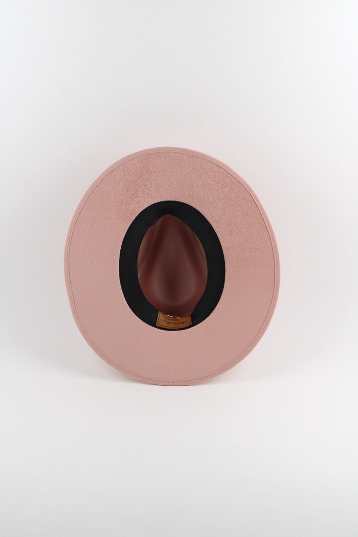Vegan Suede Rancher Hat - Pale Dusty Rose