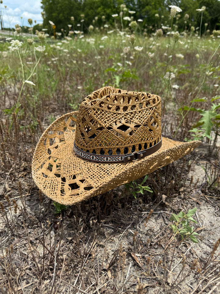 Bayside Rancher Raffia Hat - Khaki
