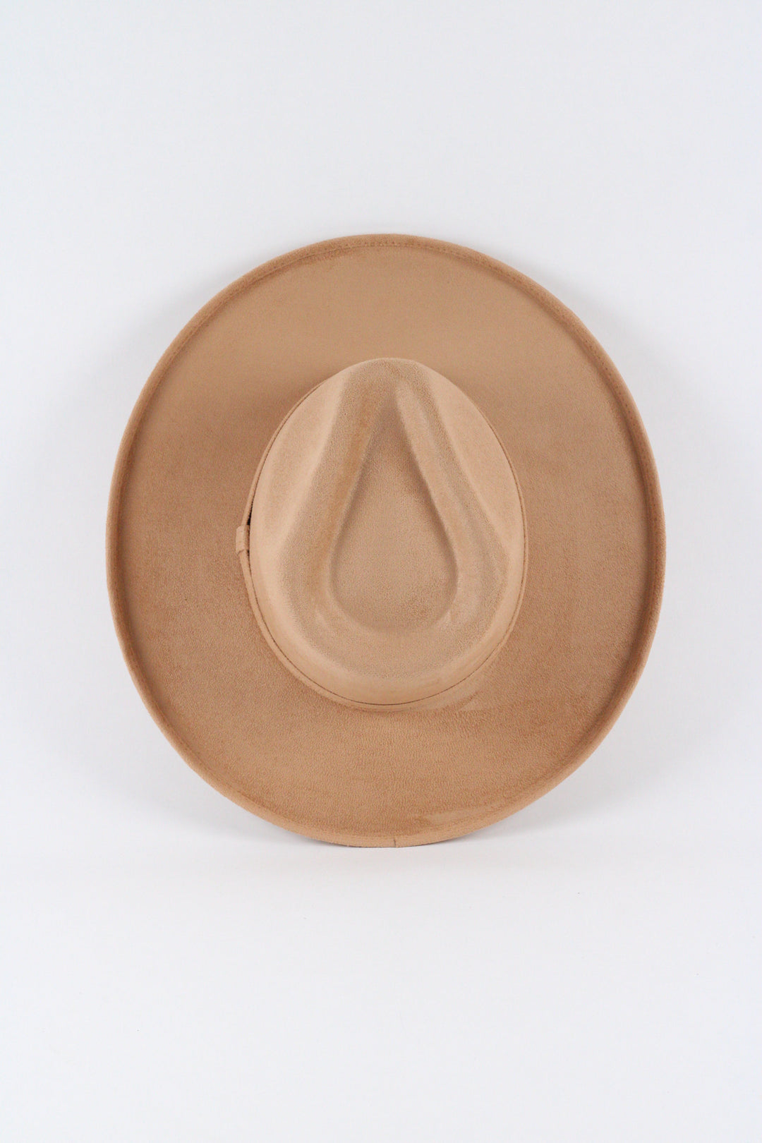 Vegan Suede Rancher Hat - Pencil Brim - Cappuccino