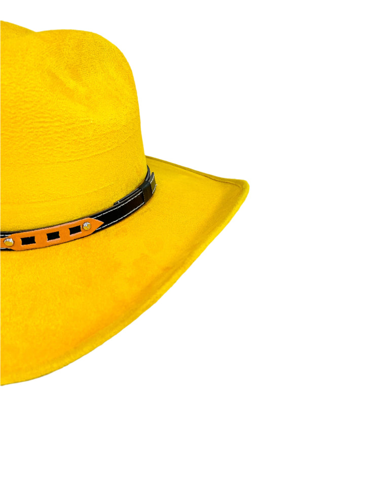 Austin Vegan Suede Cowboy Hat- Yellow